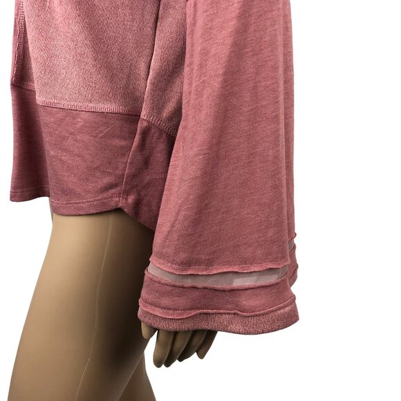 Miss Me Embellished Studded Knit Sweater Long Flare Sleeve Pink‎ Size M Boho Y2K - Picture 5 of 8